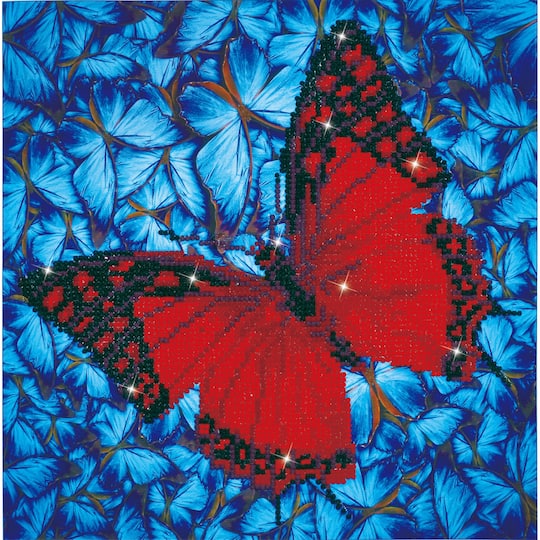 Diamond Dotz&#xAE; Intermediate Flutter by Red with Frame Diamond Painting Kit